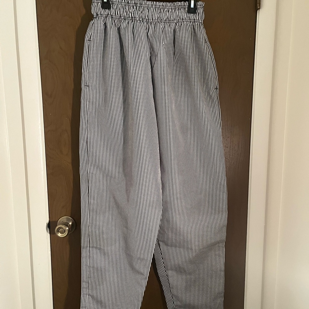 Men's Black and White Checkered Chef’s Pants